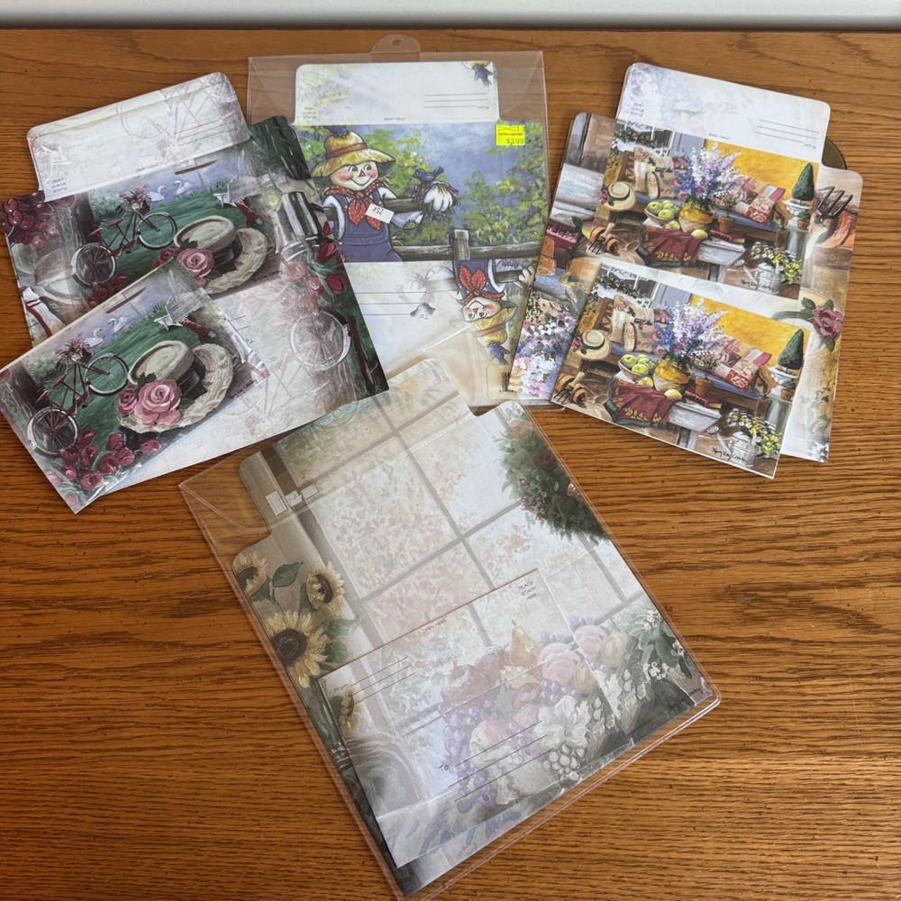 Vintage Mary Kay Crowley Stationery & Envelopes in One Four designs 29 sheets